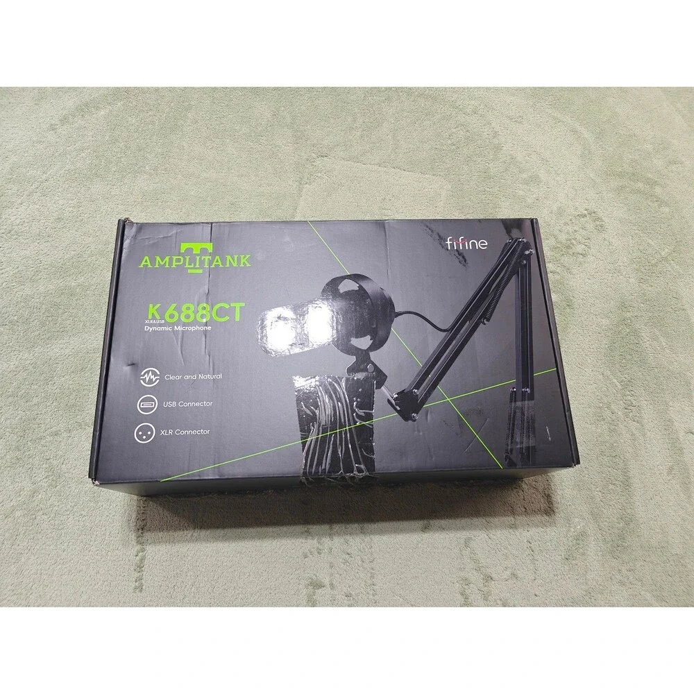 FIFINE K688CT Podcast Microphone Kit, USB/XLR Dynamic | New Open Box